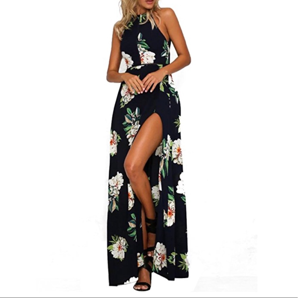 ZORA Black Floral Maxi Dress - Picture 6 of 6